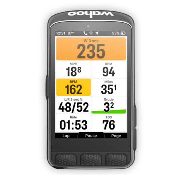Wahoo ELEMNT Ace Bildschirm Ansicht 