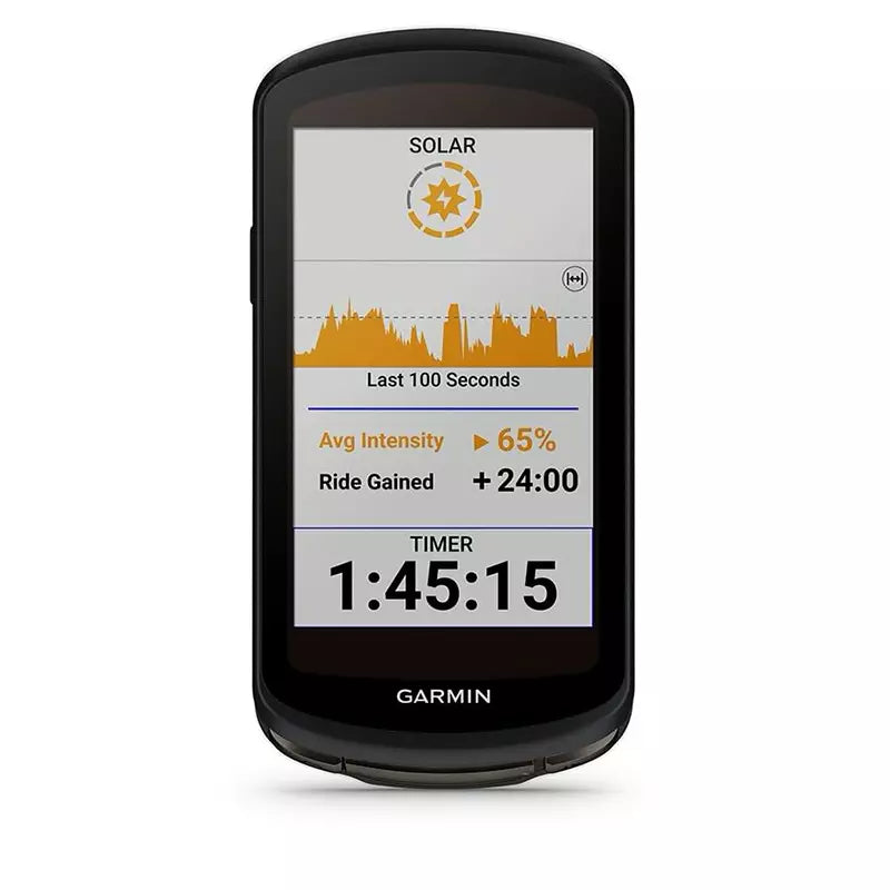 Garmin EDGE 1040 Solar Frontansicht mit Solarladung