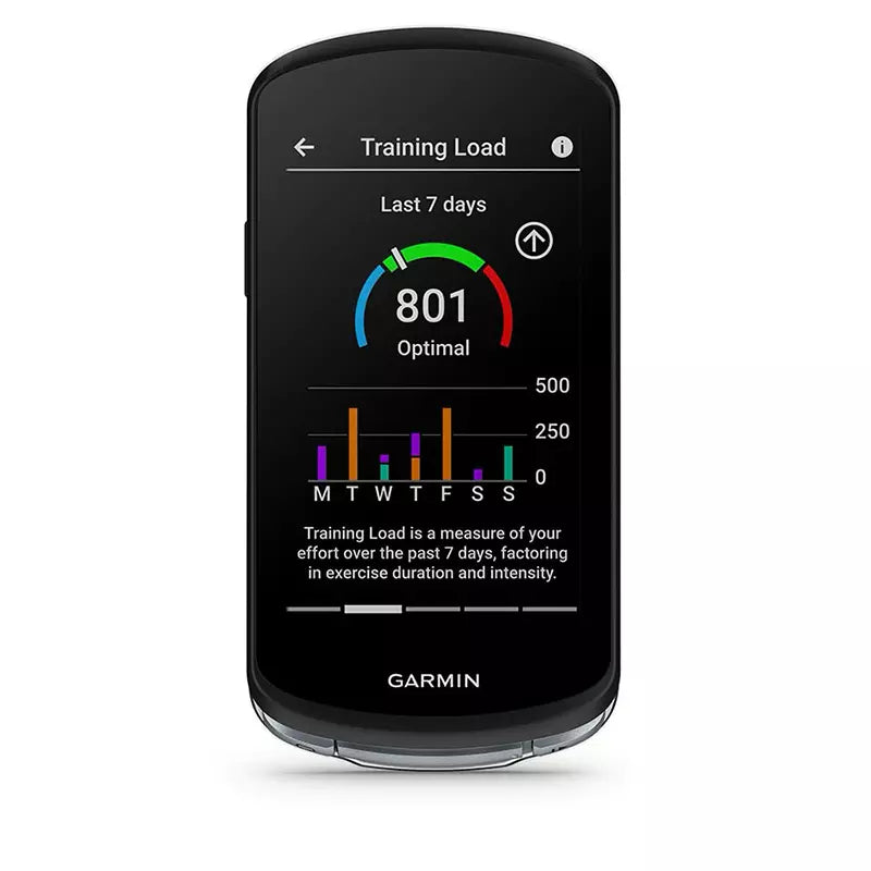 Garmin EDGE 1040 Solar Frontansicht mit Ansicht um die richtige Intensität zu finden