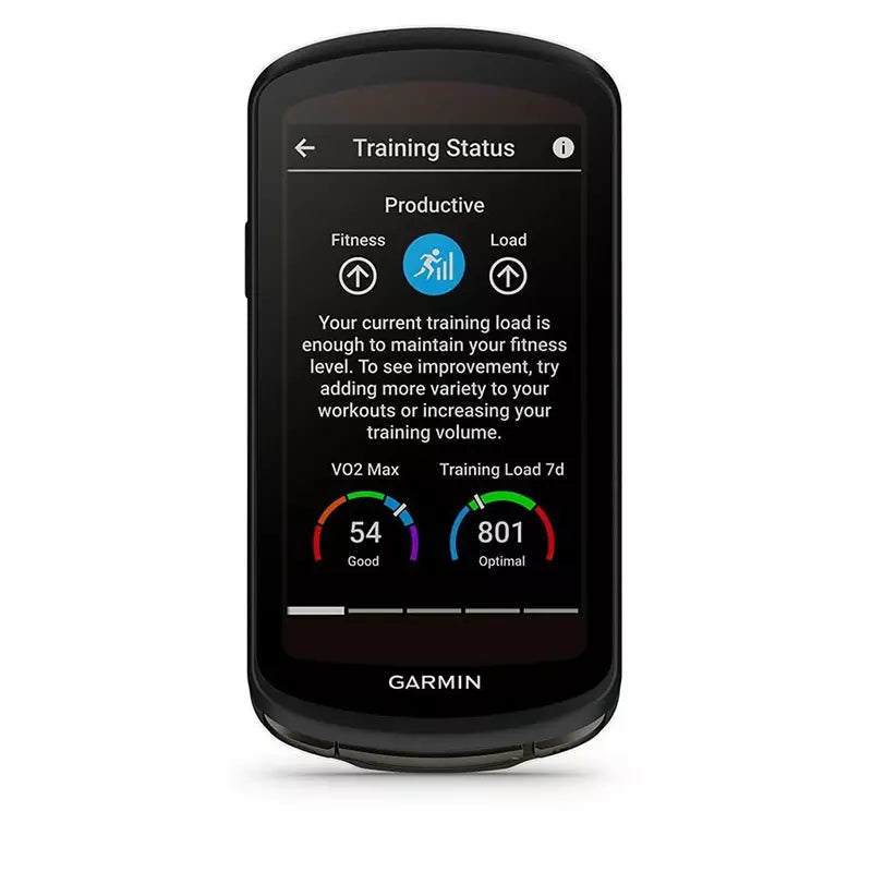 Garmin EDGE 1040 Solar Frontansicht mit Trainingszustand